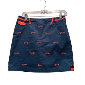 Louis Castel Blue Dachshund Golf Mini Skort Skirt Size 67 US 2